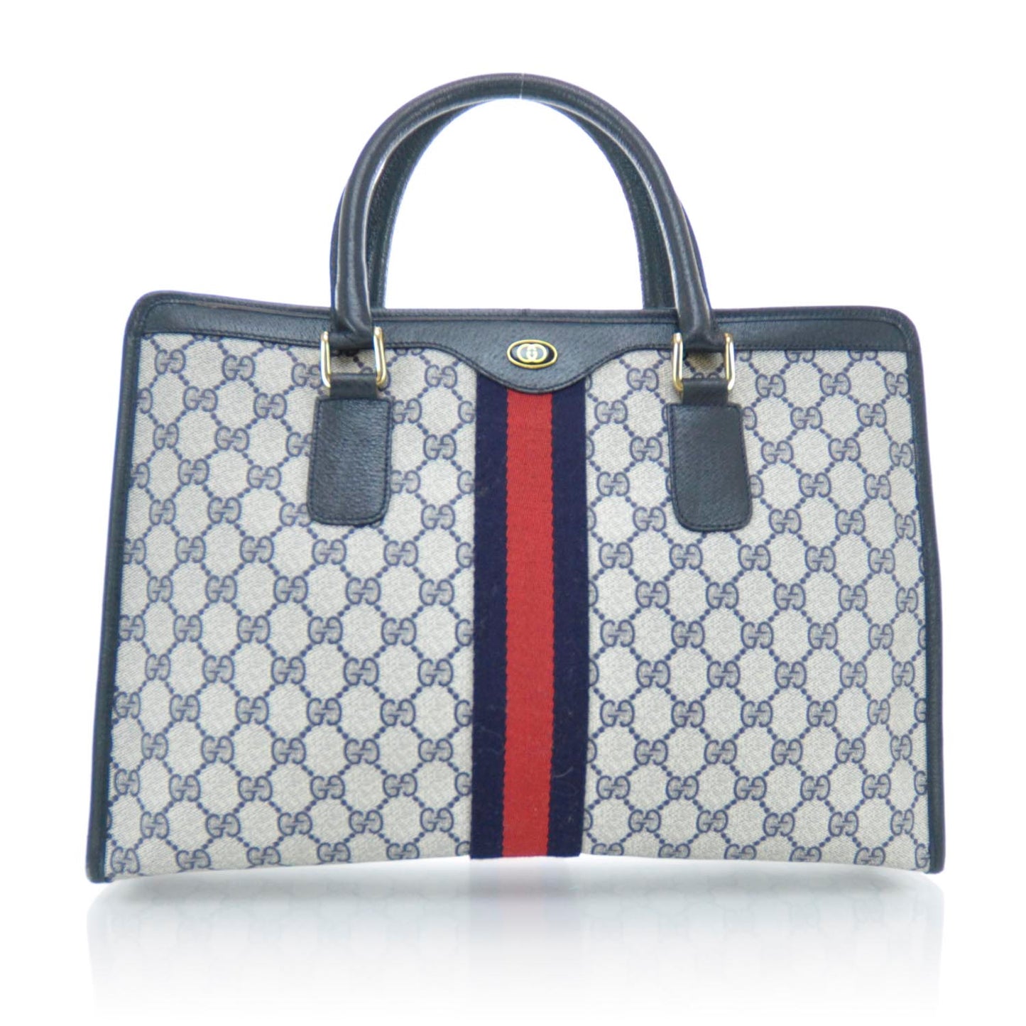 Monogram Web Tote Navy Blue