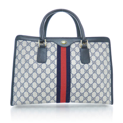 Gucci Monogram Web Tote Navy Blue 1 of 10