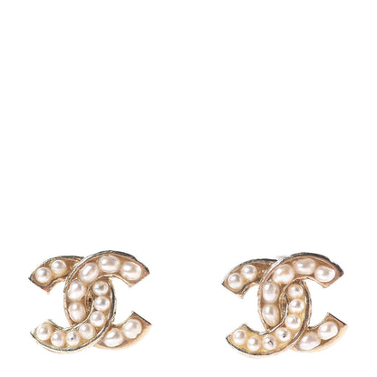 Chanel Pearl CC Earrings Light Gold 1 of 5