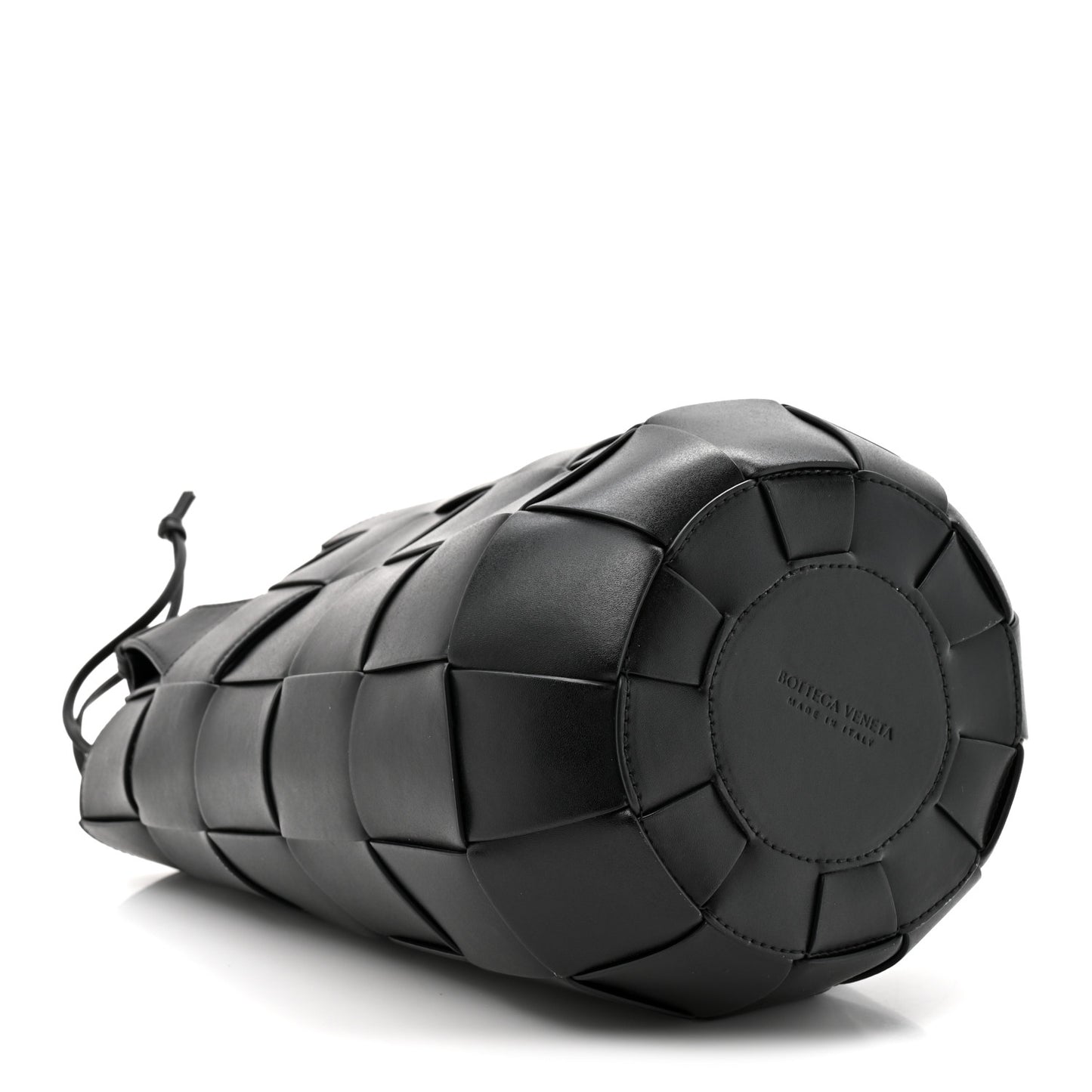 Nappa Maxi Intrecciato Cassette Lantern Bucket Bag Black