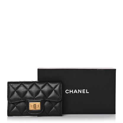 Chanel Aged Calfskin Quilted Reissue Flap Card Holder Black 15 of 15