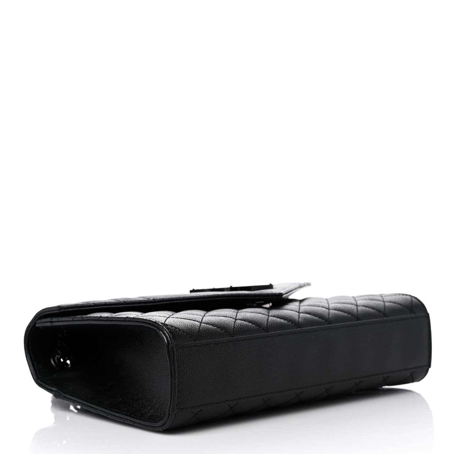 Grain De Poudre Textured Mixed Matelasse Triquilt Medium Monogram Satchel Black