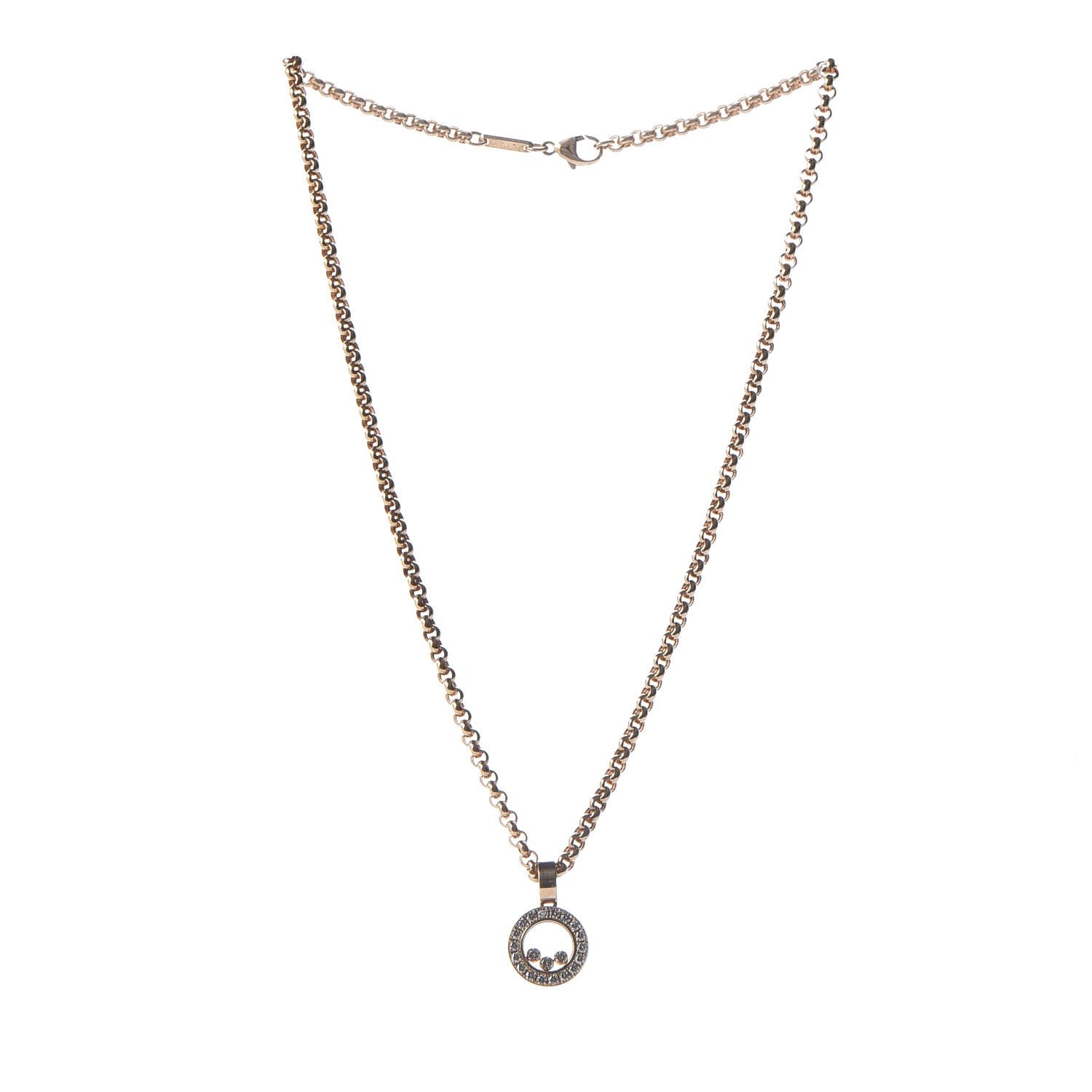 Chopard 18K Yellow Gold Happy Diamonds Pendant Necklace 3 of 7