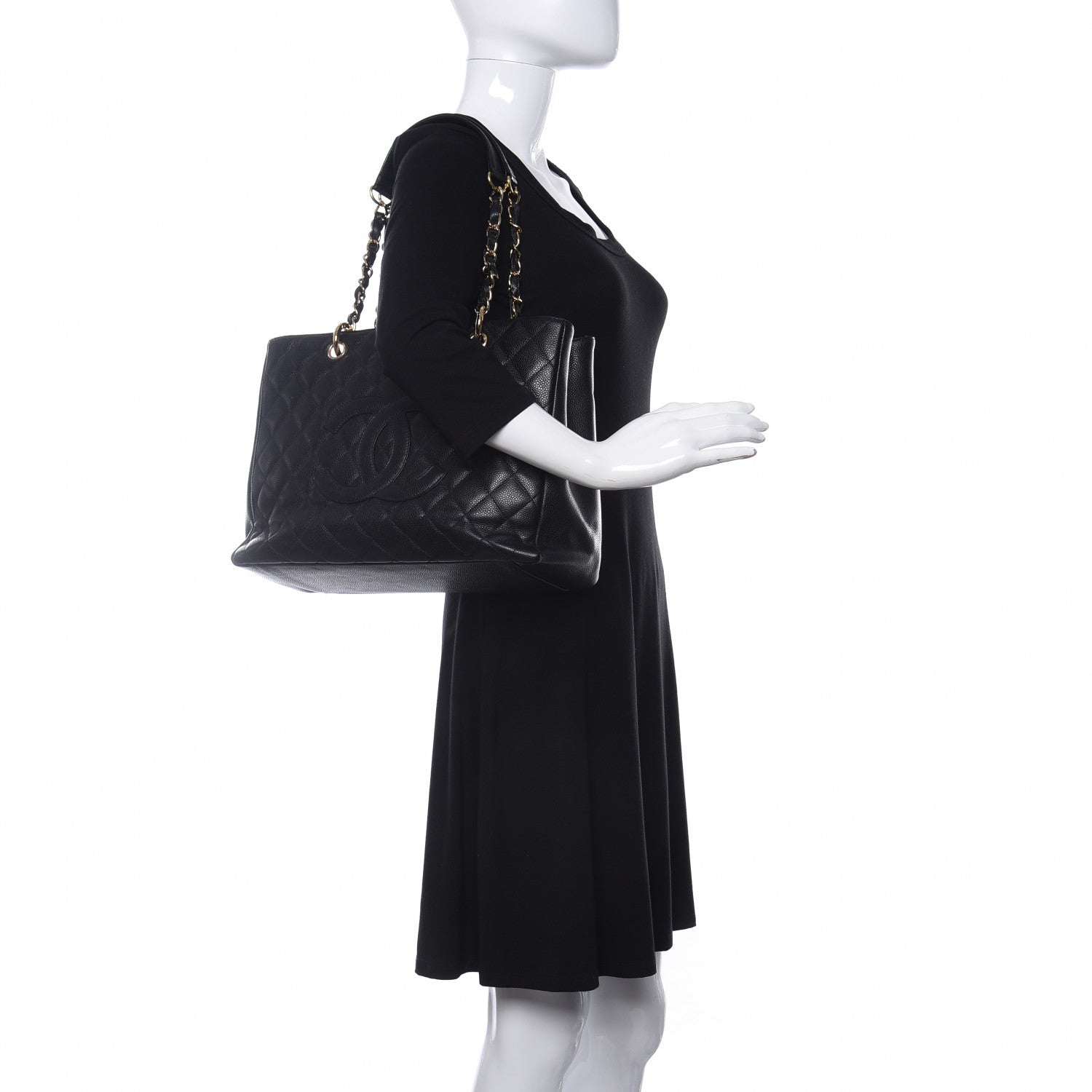 Chanel Caviar Quilted Grand Shopping Tote GST Black 4 of 13