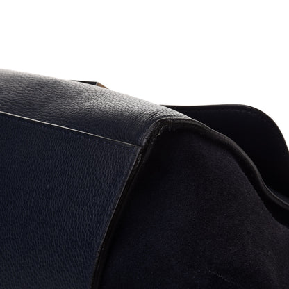 Celine Drummed Calfskin Suede Medium Trapeze Navy Blue 9 of 16