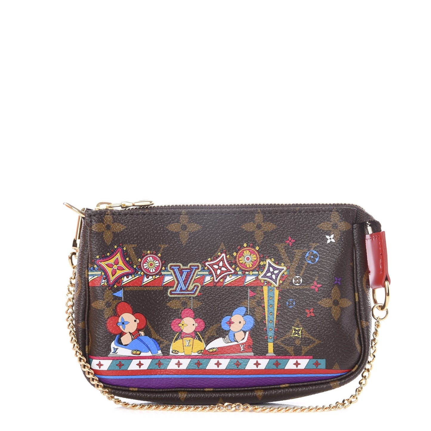 Monogram 2020 Christmas Animation Bumper Cars Mini Pochette Accessories Coquelicot