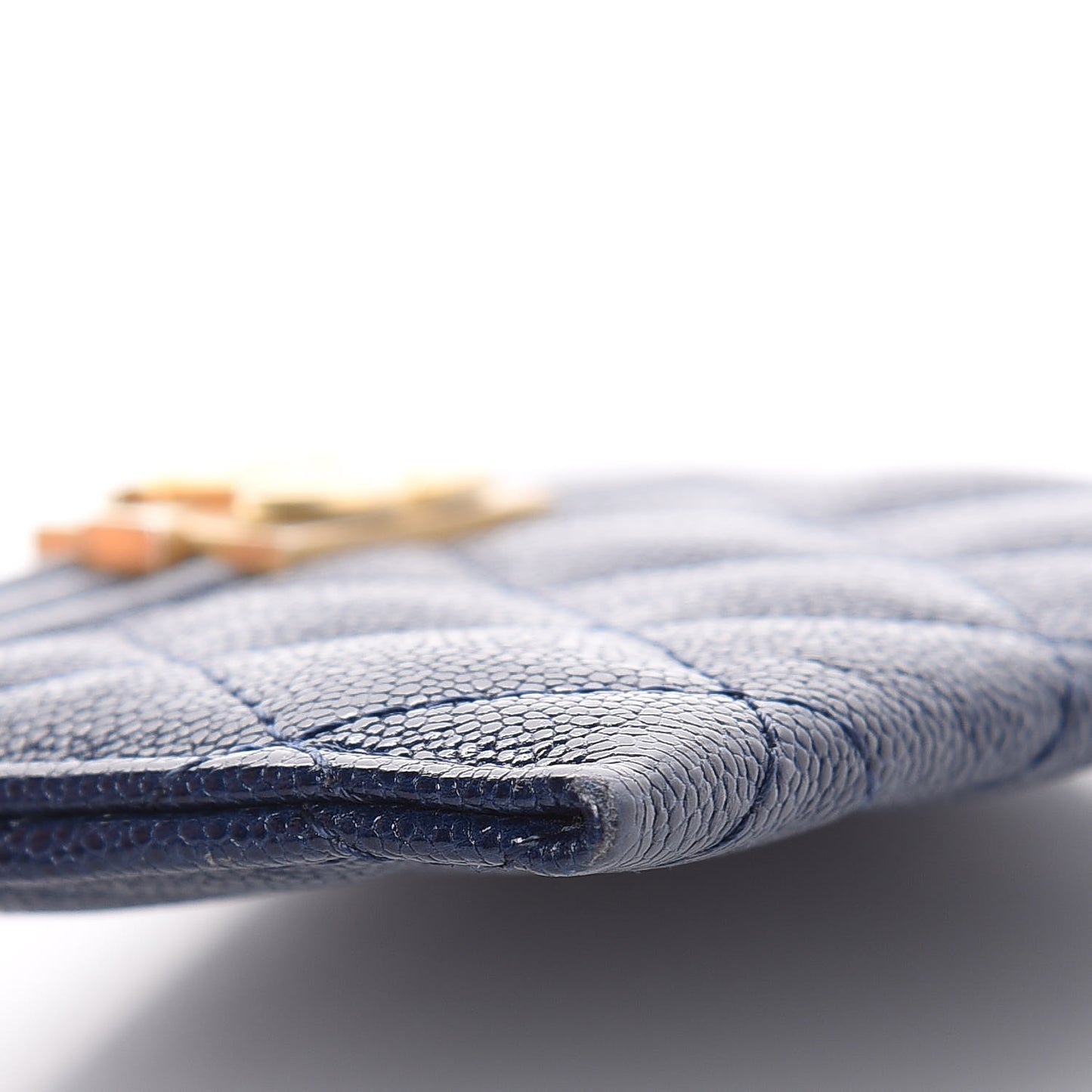 Caviar Quilted Boy Card Holder Blue