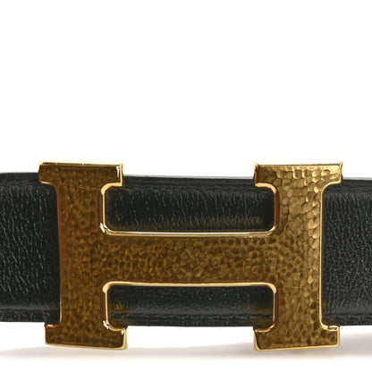 Hermes Box Togo 32mm Martelee Constance Belt 80 32 Black Gold 6 of 6