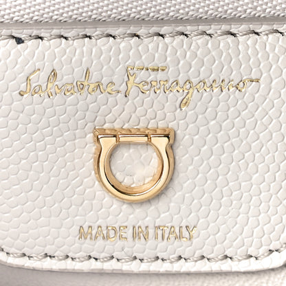 Salvatore Ferragamo Calfskin Quilted Gancini Flap Bag Bone 8 of 9