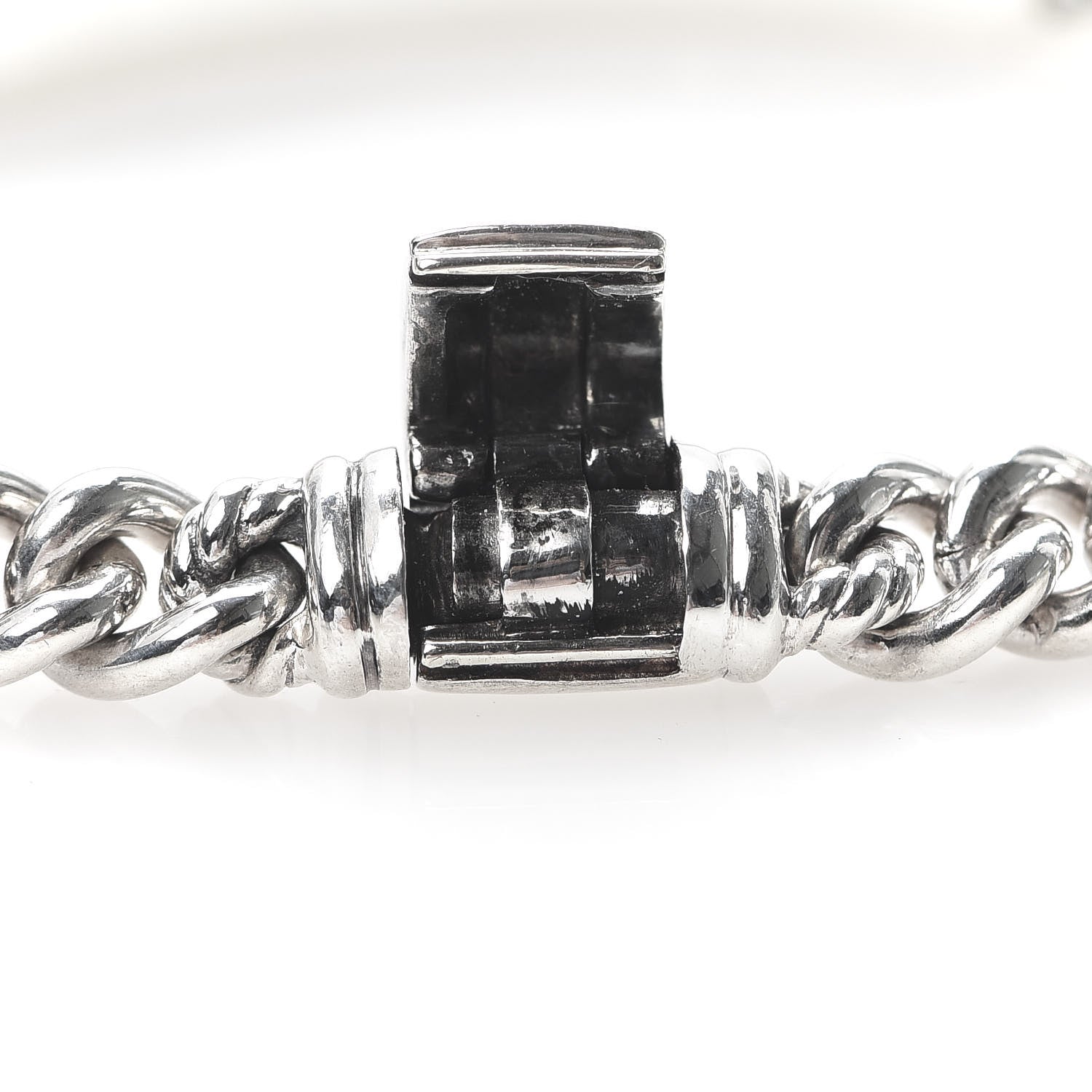 David Yurman Sterling Silver Diamond 7mm Petite Pave Curb Link ID Bracelet 6 of 6