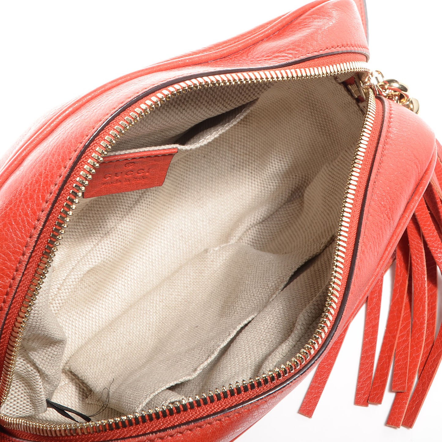 Pebbled Calfskin Small Soho Disco Bag Sun Orange
