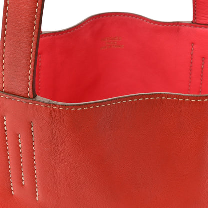 Hermes Veau Sikkim Swift Double Sens 28 Reversible Tote Peony Sanguine 18 of 26