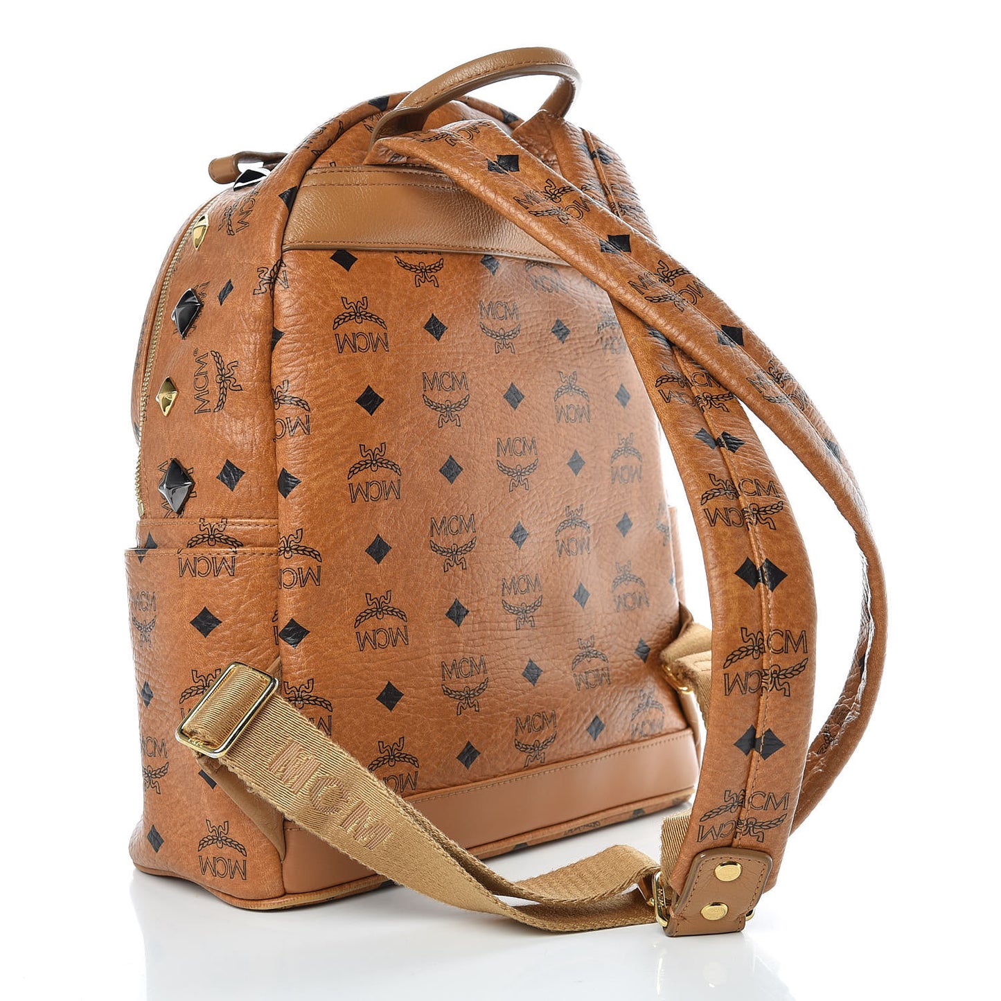 Visetos Studded Small Stark Backpack Cognac