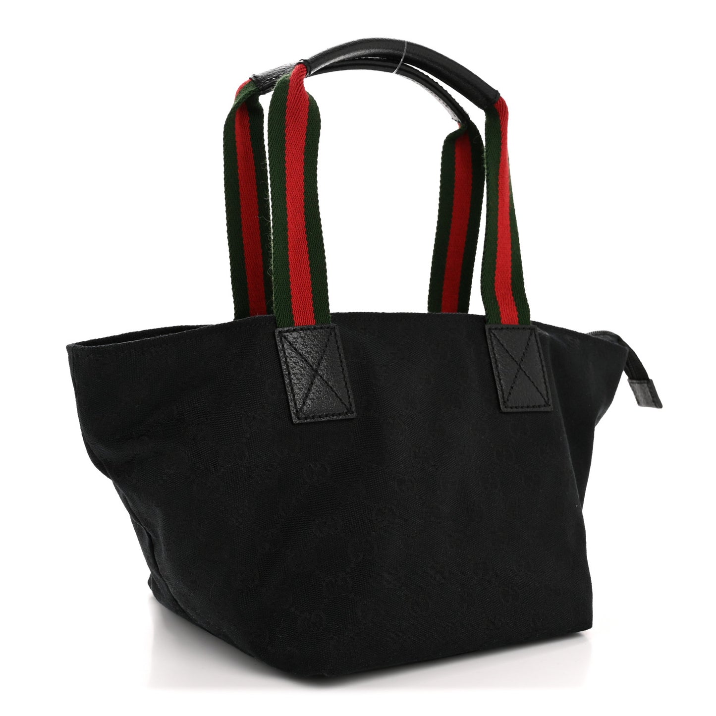 GG Monogram Small Web Handle Bucket Tote Black