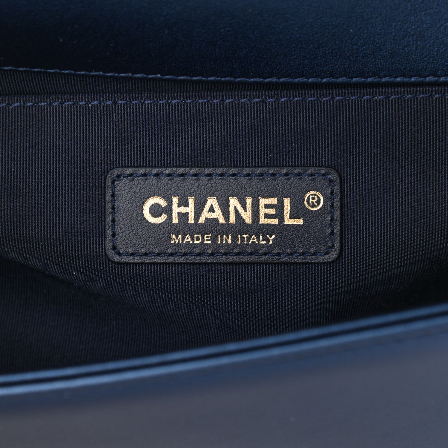 Chanel Metallic Calfskin Quilted Medium Boy Flap Navy Blue 6 of 9