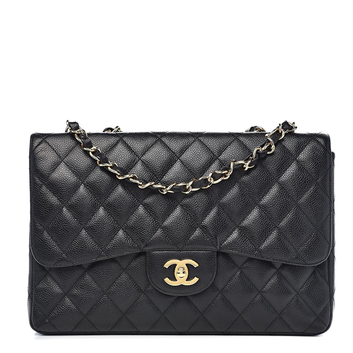 Caviar Quilted Jumbo Single Flap Black
