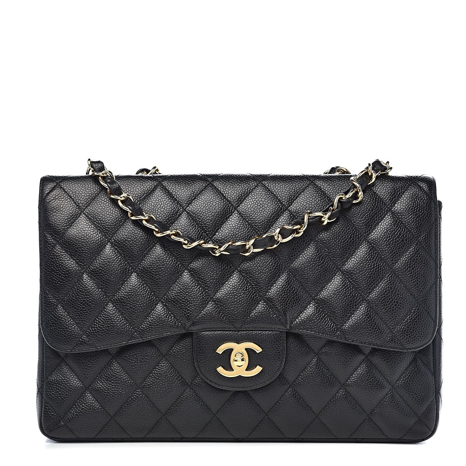 Chanel Caviar Quilted Jumbo Single Flap Black 1 of 18