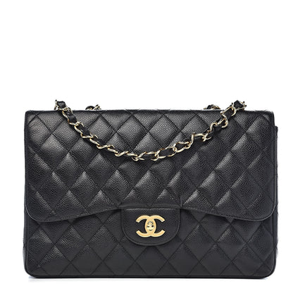 Chanel Caviar Quilted Jumbo Single Flap Black 1 of 18