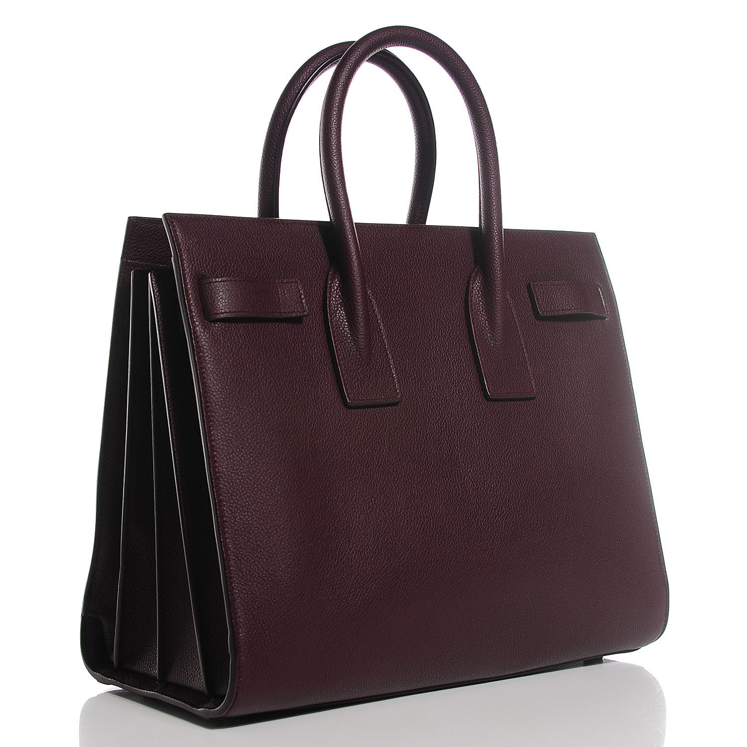 Saint Laurent Grained Calfskin Small Classic Sac De Jour Bordeaux 12 of 18