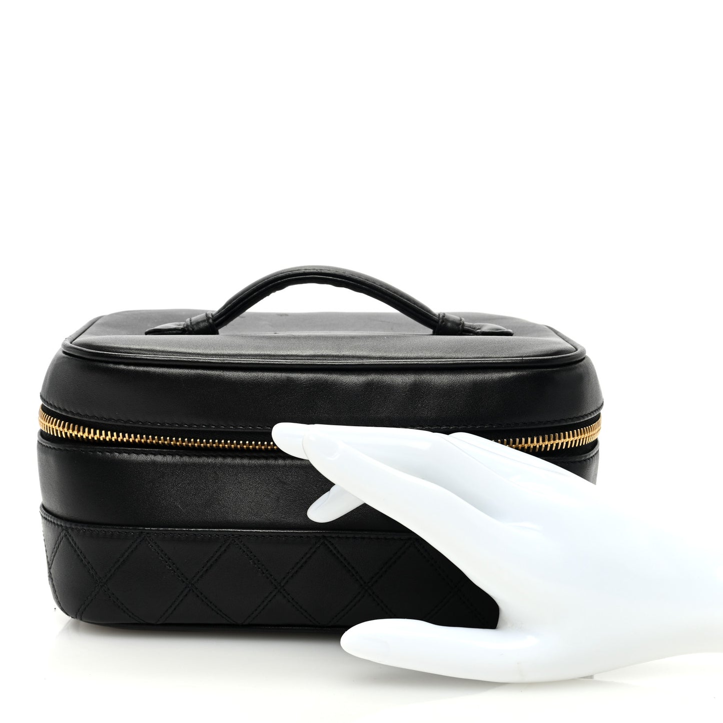 Lambskin Vanity Cosmetic Case Black