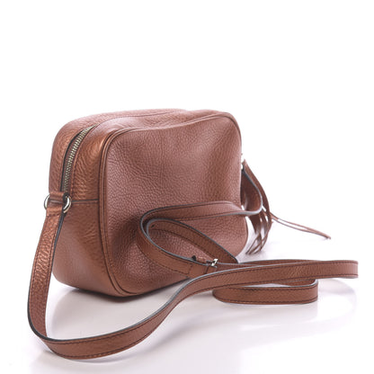 Gucci Metallic Pebbled Calfskin Small Soho Disco Bag Burnt Orange 3 of 11
