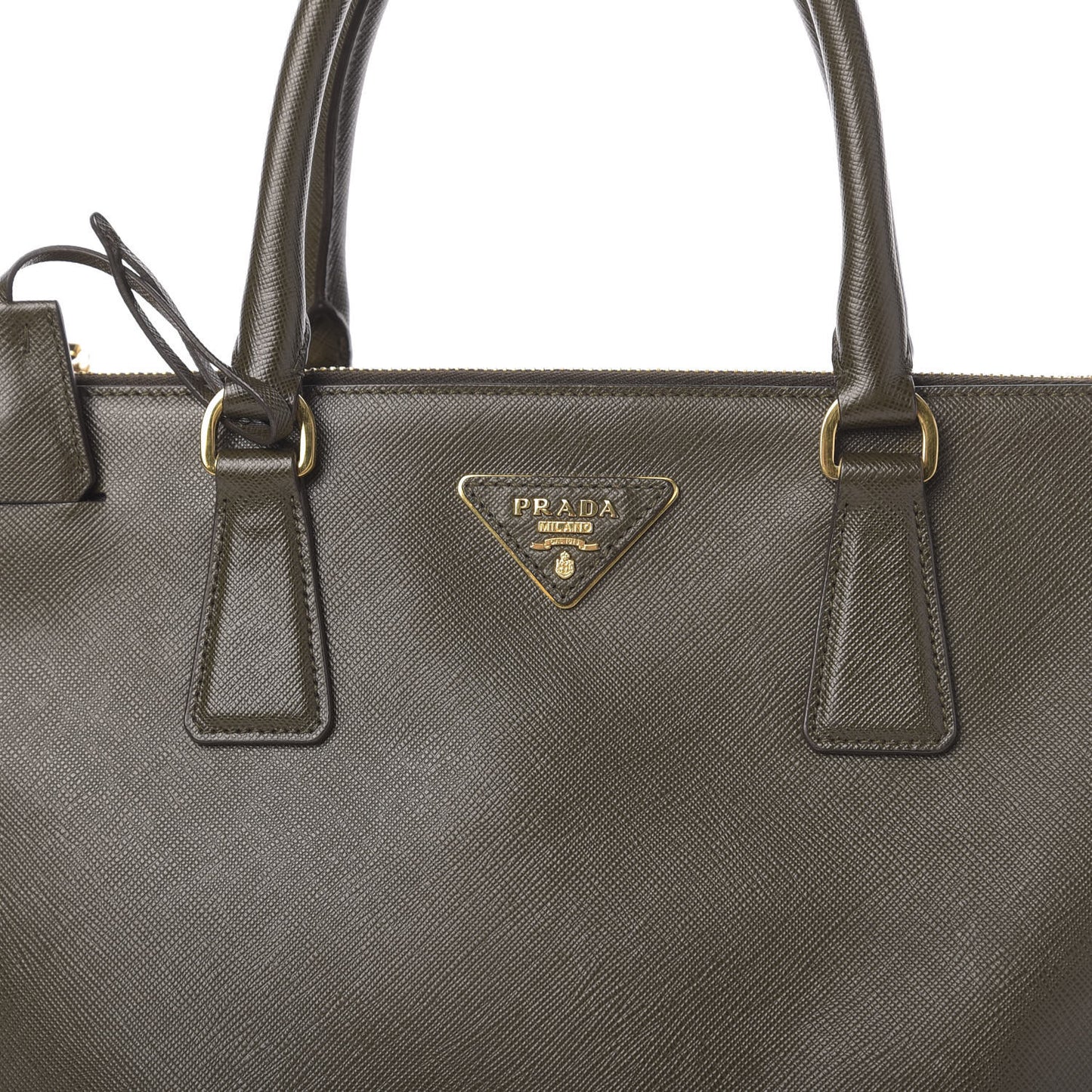 Saffiano Lux Medium Galleria Double Zip Tote Militare