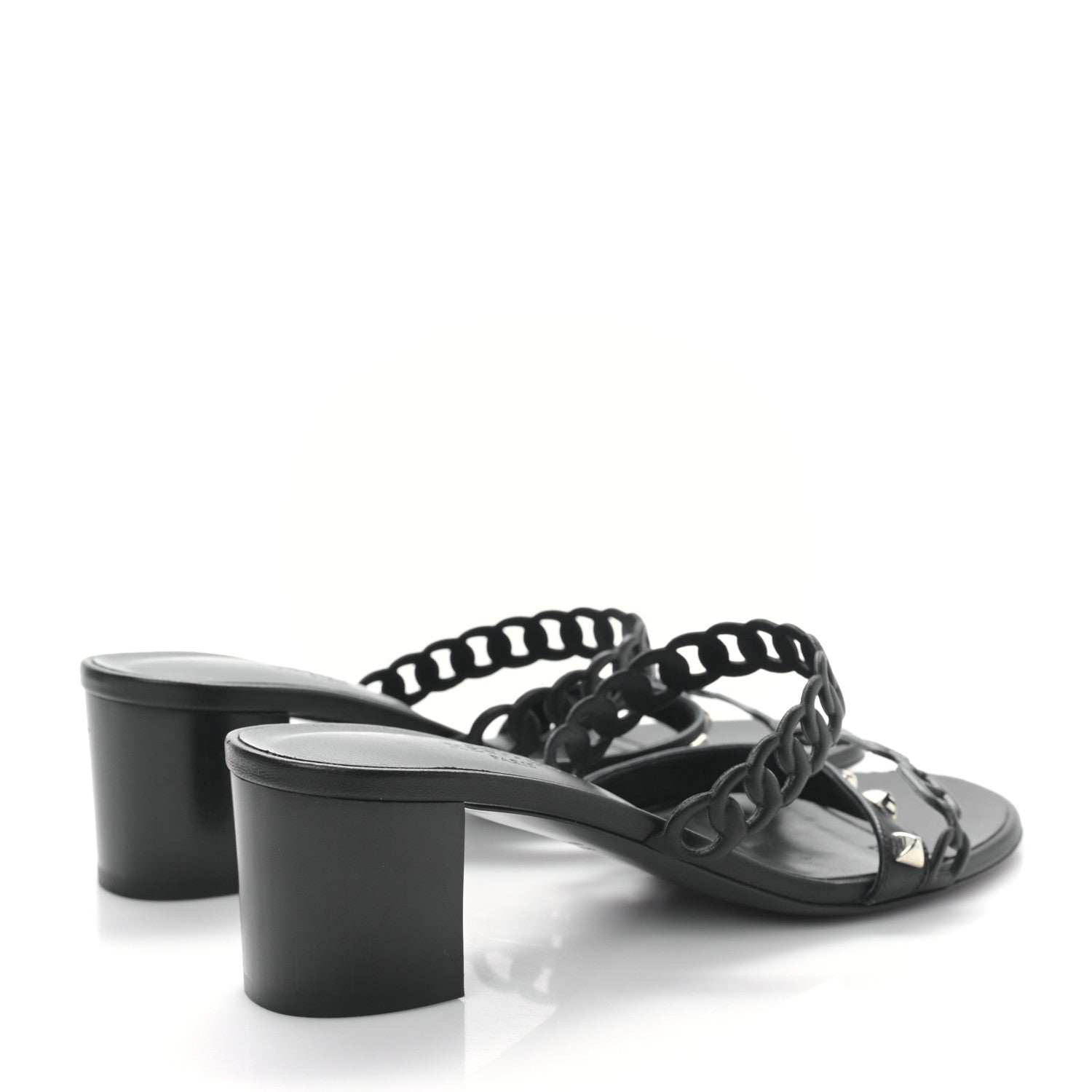 Hermes Nappa Ajaccio Sandals 37.5 Black 4 of 8