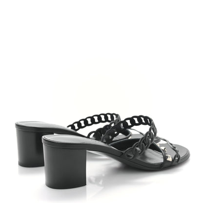 Hermes Nappa Ajaccio Sandals 37.5 Black 4 of 8