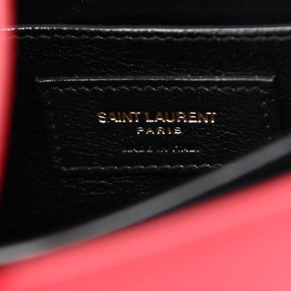 Saint Laurent Grain de Poudre Mini Classic Monogram Cassandra Top Handle Red 7 of 9