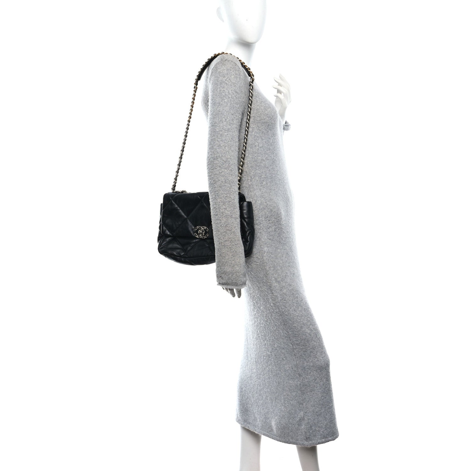 Chanel Lambskin Quilted Large Chanel 19 Flap Black 2 of 11