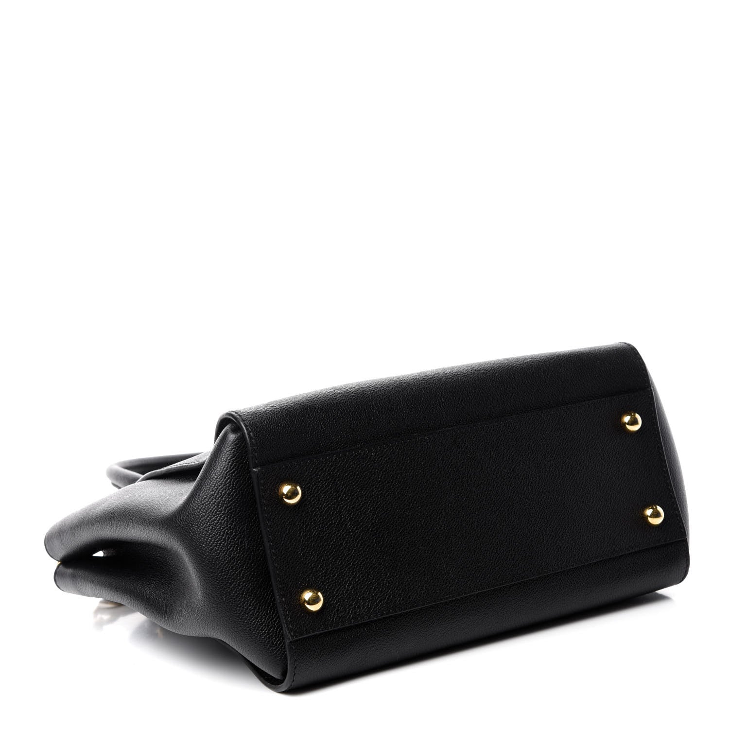 Burberry Soft Grain Calfskin Medium Buckle Tote Black 4 of 12