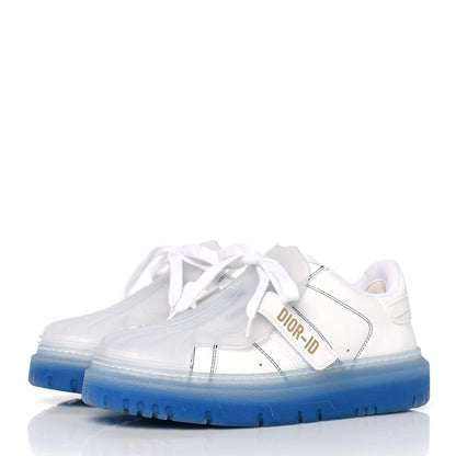 Christian Dior Calfskin Clear Rubber Dior-ID Platform Sneakers 38 White Deep Blue 3 of 7