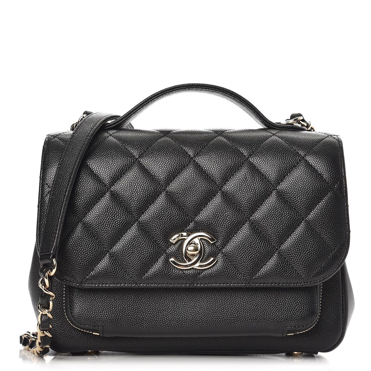 Caviar Quilted Medium Business Affinity Flap Black