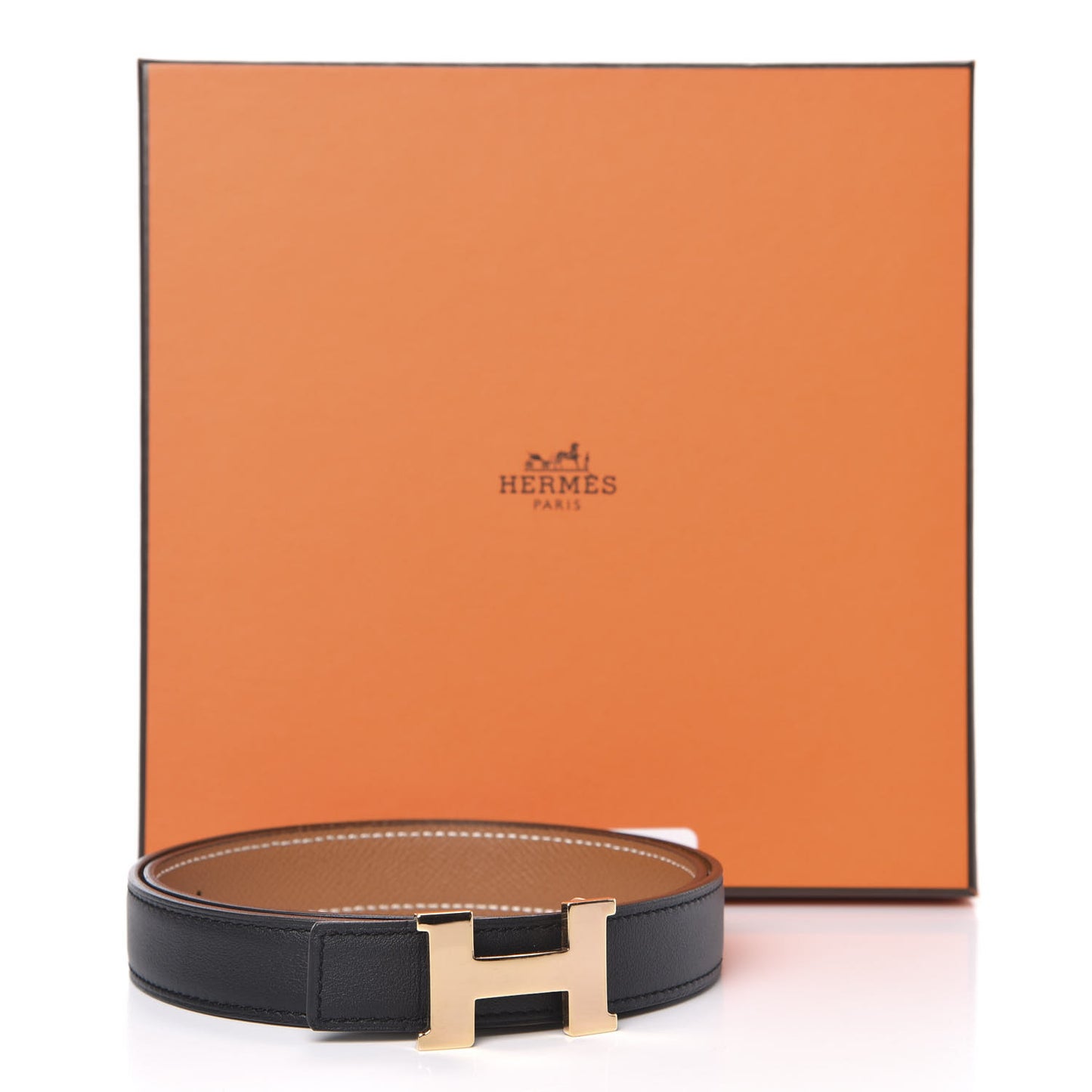 Swift Epsom 24mm Constance H Belt 75 Black Gold