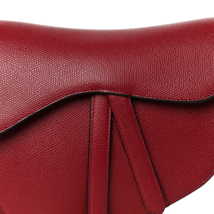 Christian Dior Grained Calfskin Saddle Bag Red 8 of 10