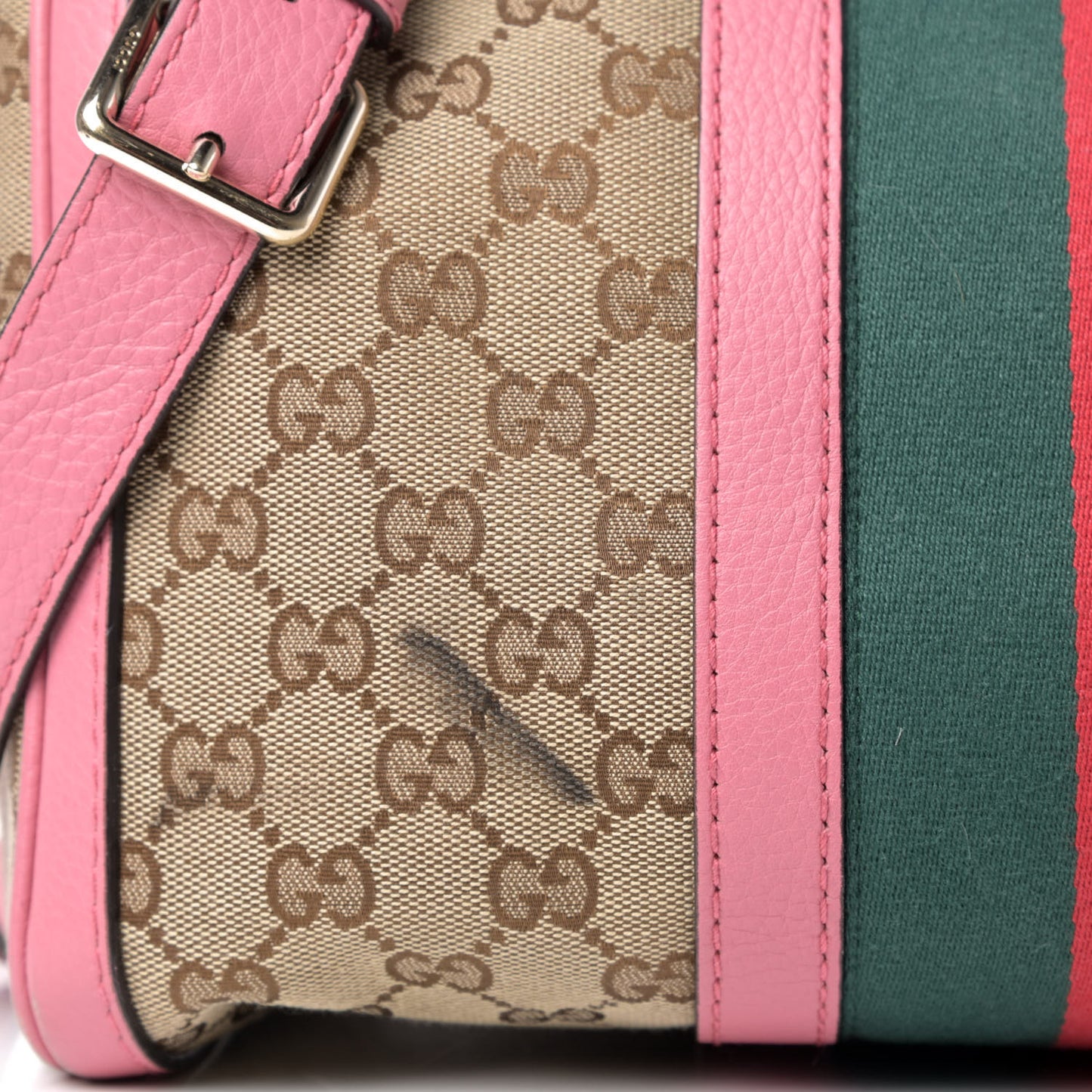 Monogram Vintage Web Medium Boston Pink