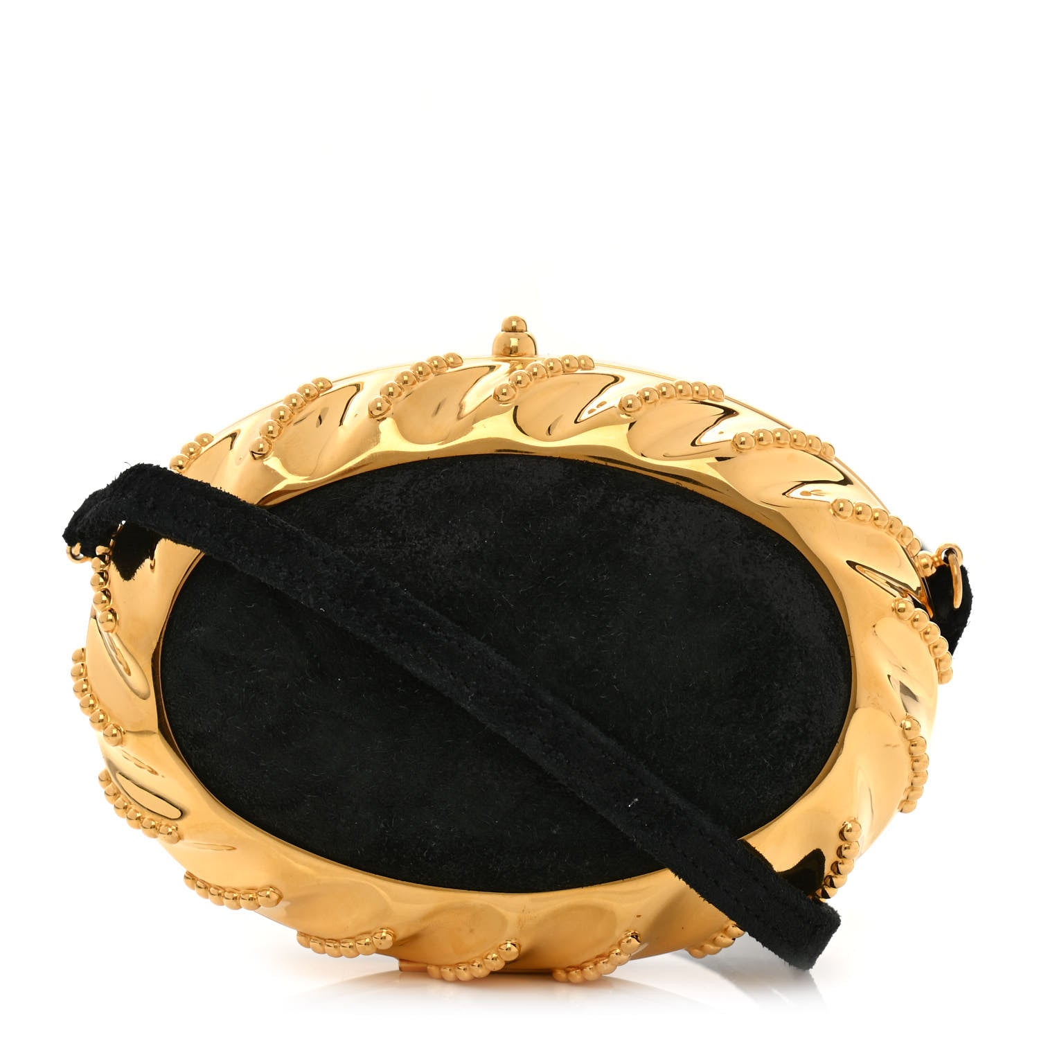 Hermes Veau Doblis Brass Minaudiere Clutch Black 1 of 13