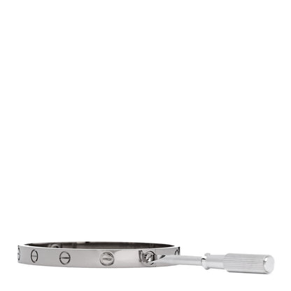Cartier 18K White Gold LOVE Bracelet 17 9 of 9