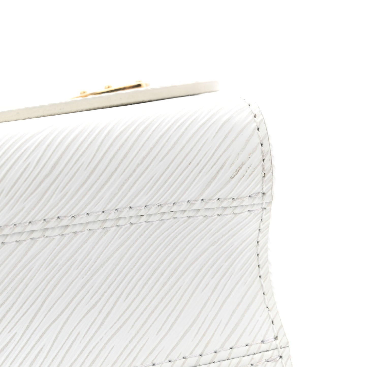 Epi Love Lock Twist Shoulder Bag MM White