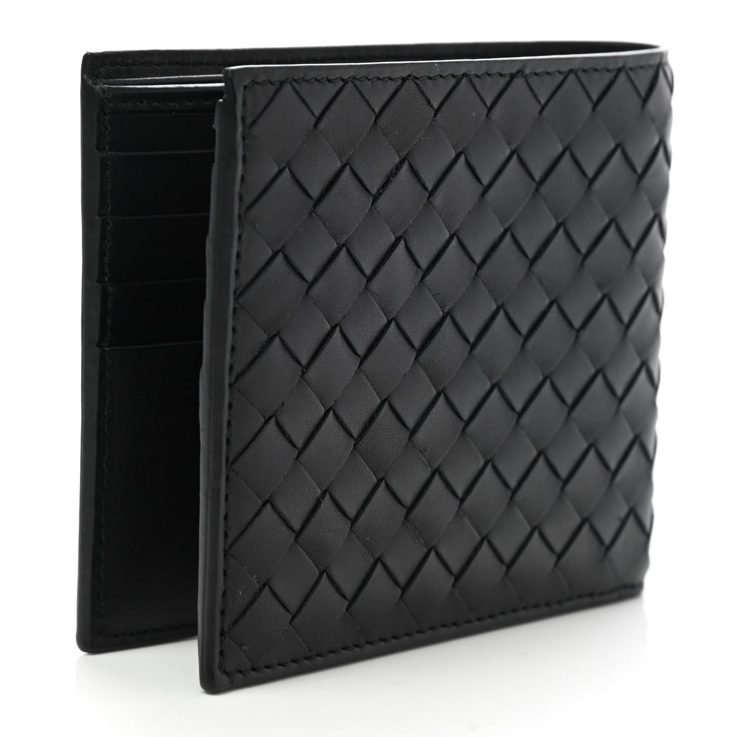 Nappa Intrecciato Bi-Fold Wallet Black