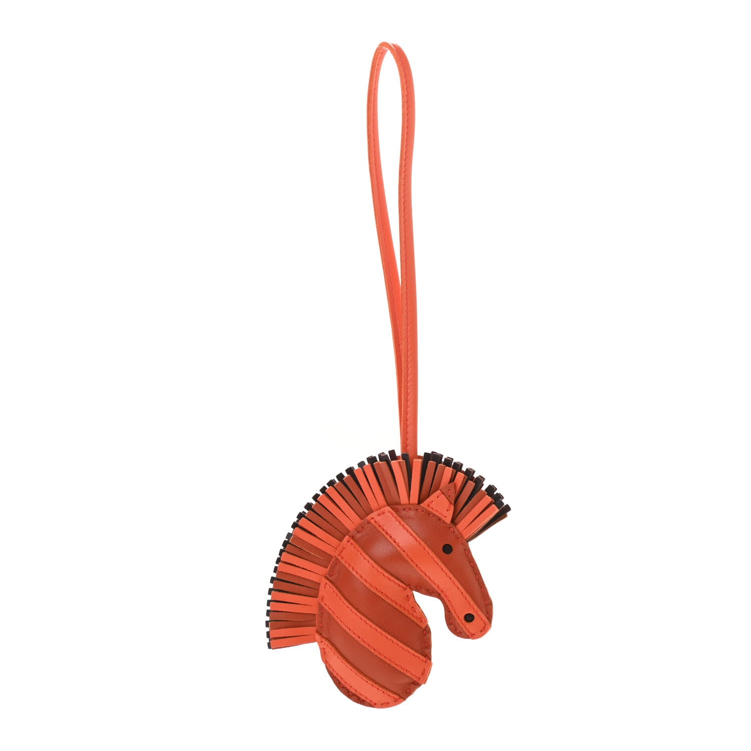 Hermes Milo Lambskin Geegee Savannah Bag Charm Cornaline Orange Poppy Rouge Sellier 1 of 3