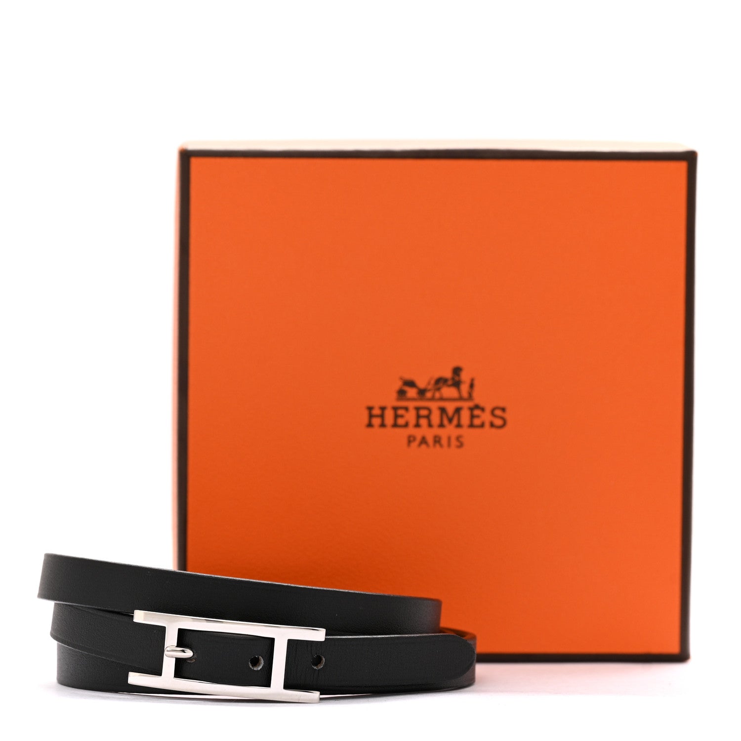 Hermes Swift Behapi Double Tour Bracelet S Black 5 of 5