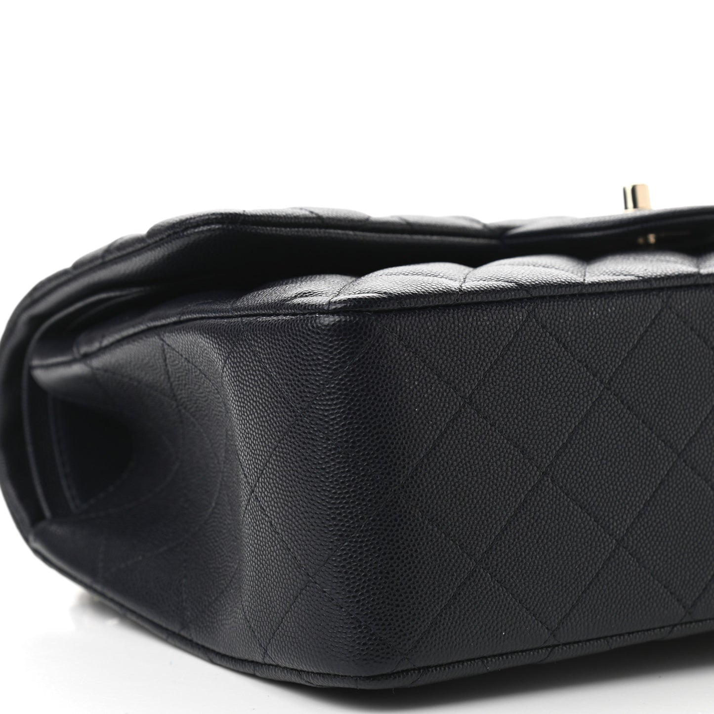 Caviar Quilted Jumbo Double Flap Navy Blue