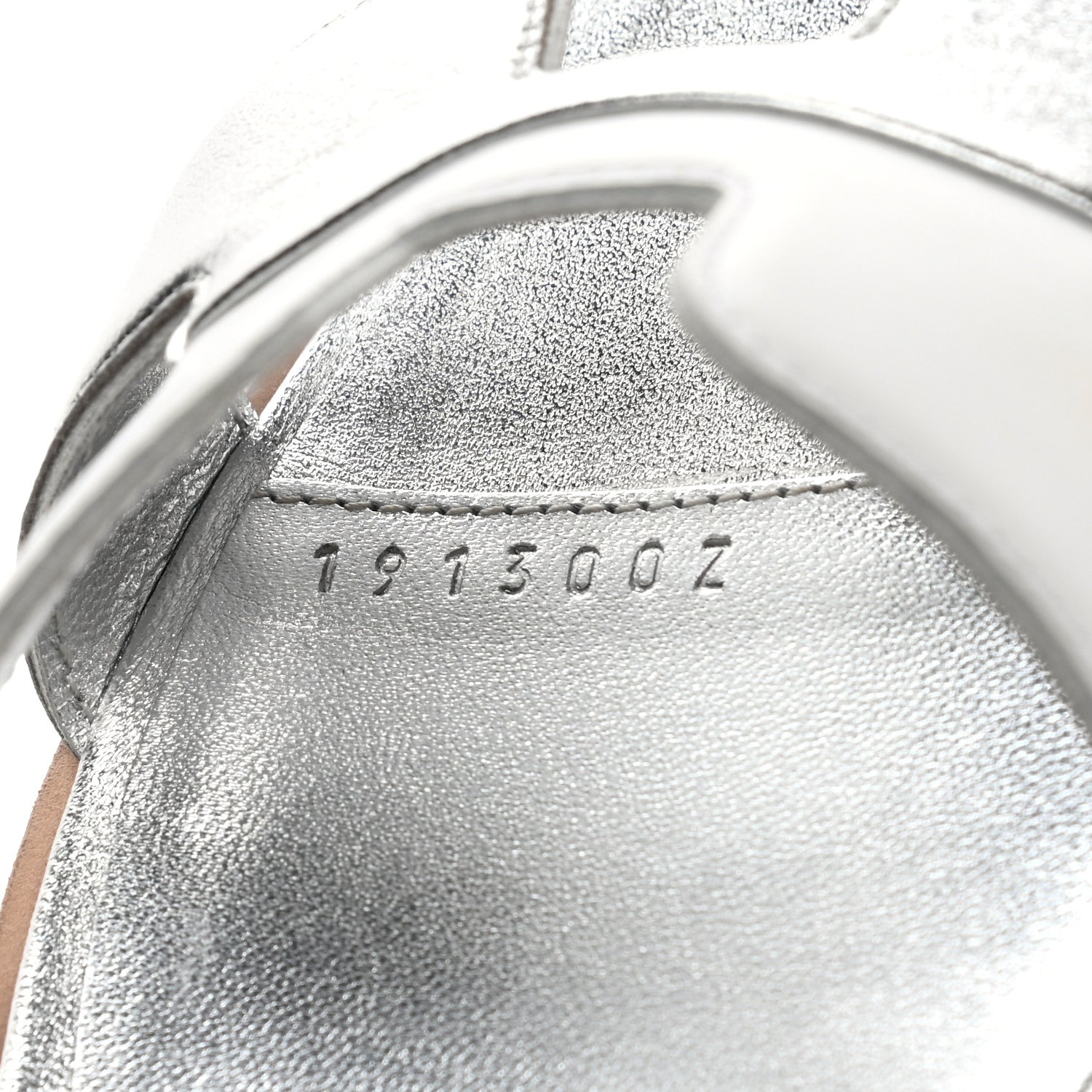 Hermes Metallic Nappa Box Oran Sandals 36 White Gris Argente 8 of 11