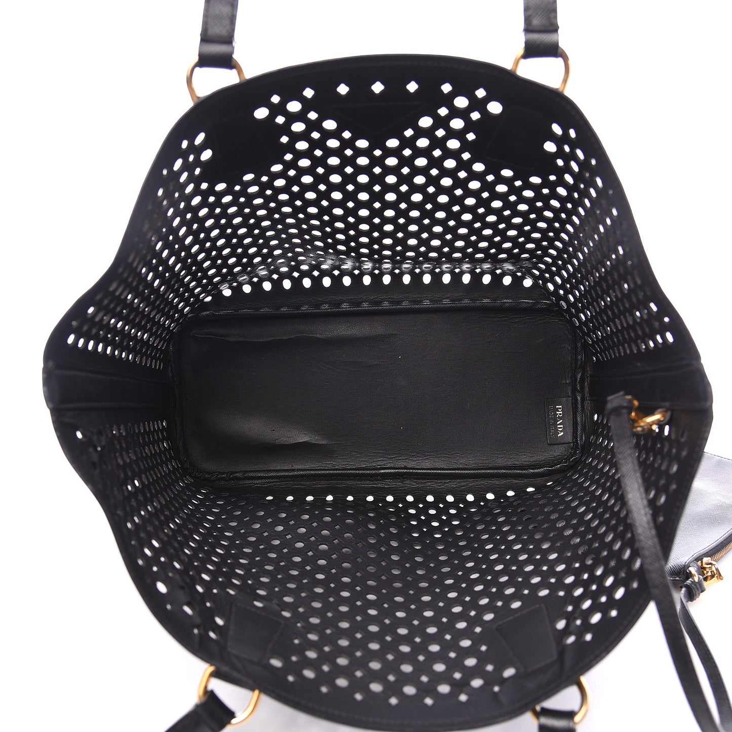Saffiano Perforated Tote Black
