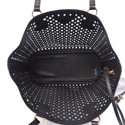 Prada Saffiano Perforated Tote Black 4 of 11