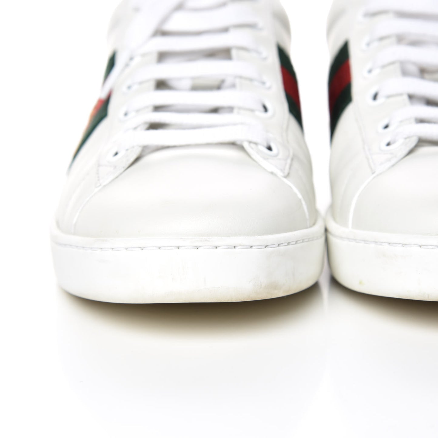 Calfskin Ayers Bee Embroidered Womens Ace Sneakers 37.5 White Green