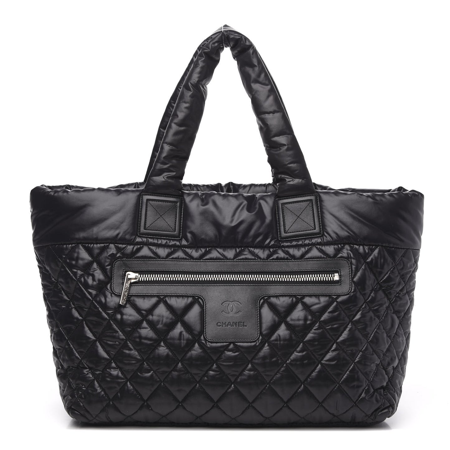 Nylon Quilted Large Coco Cocoon Tote Black