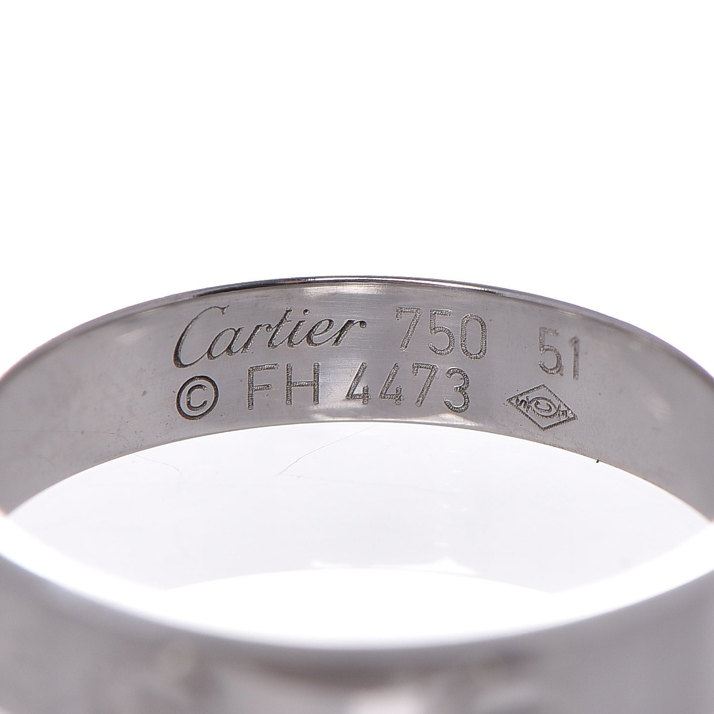 18K White Gold 4mm LOVE Wedding Band Ring 51 5.75