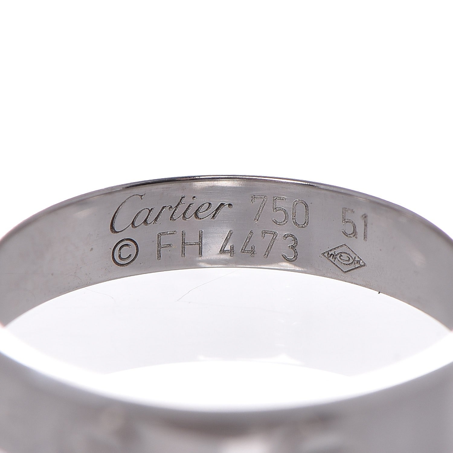 Cartier 18K White Gold 4mm LOVE Wedding Band Ring 51 5.75 3 of 4